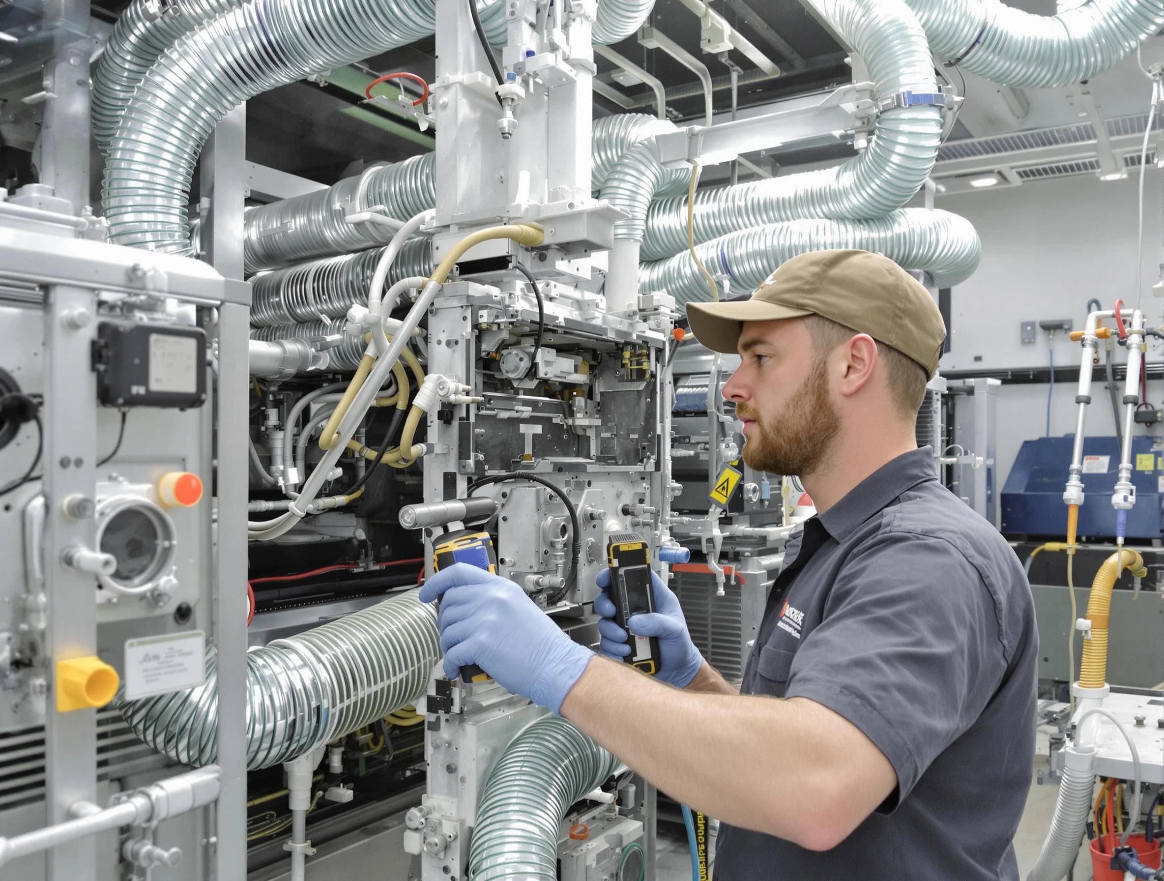 East Basin Air Duct Cleaning technician performing precision commercial coil cleaning at a business facility in East Basin