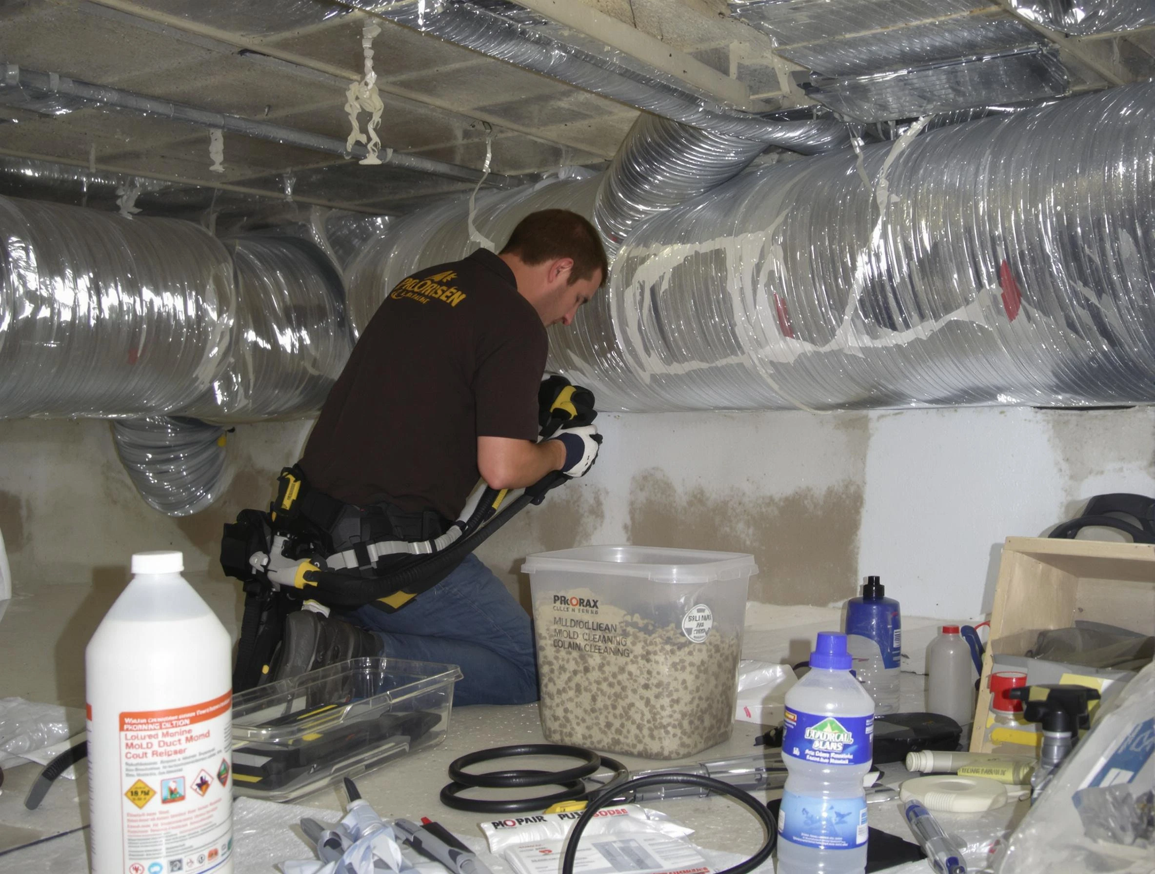 East Basin Air Duct Cleaning specialist performing professional mold removal from air ducts in East Basin